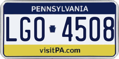 PA license plate LGO4508