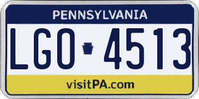 PA license plate LGO4513