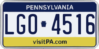 PA license plate LGO4516