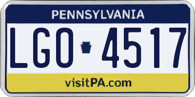 PA license plate LGO4517