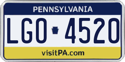 PA license plate LGO4520