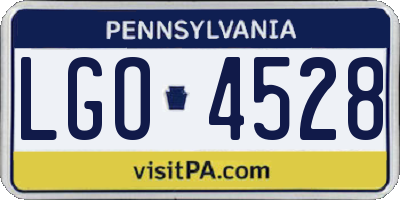 PA license plate LGO4528