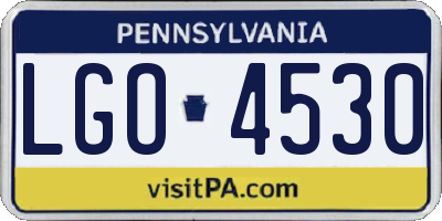 PA license plate LGO4530