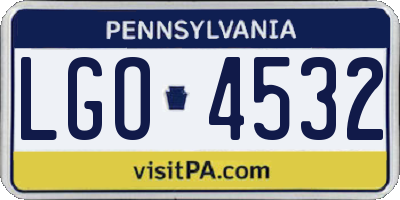 PA license plate LGO4532