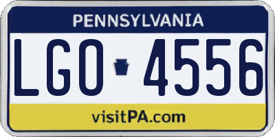 PA license plate LGO4556