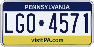 PA license plate LGO4571