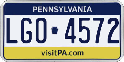 PA license plate LGO4572