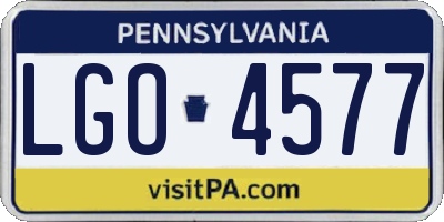 PA license plate LGO4577