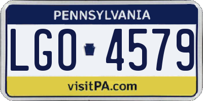 PA license plate LGO4579