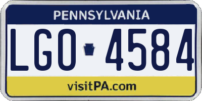 PA license plate LGO4584
