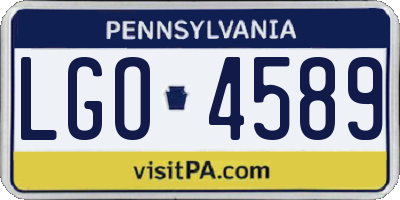 PA license plate LGO4589