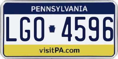 PA license plate LGO4596
