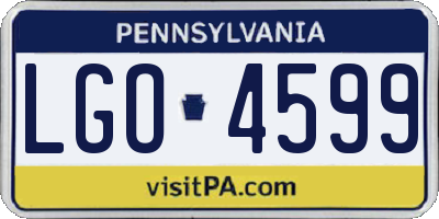 PA license plate LGO4599