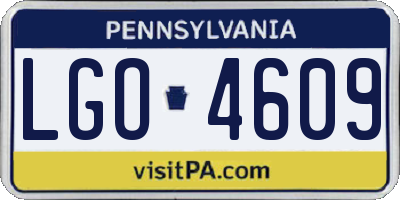 PA license plate LGO4609