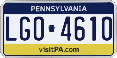 PA license plate LGO4610