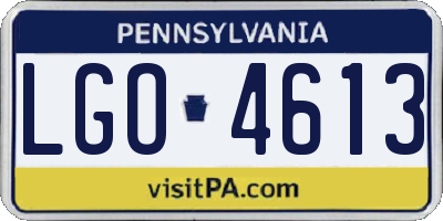 PA license plate LGO4613