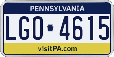 PA license plate LGO4615