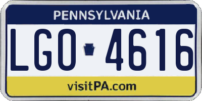 PA license plate LGO4616