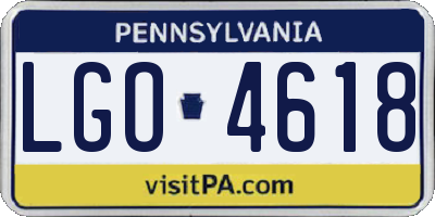 PA license plate LGO4618