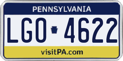 PA license plate LGO4622