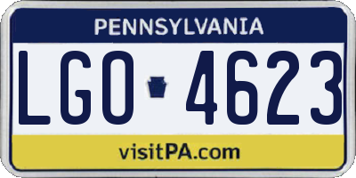 PA license plate LGO4623