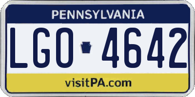 PA license plate LGO4642