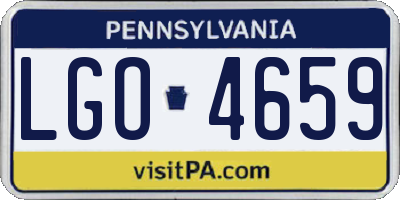PA license plate LGO4659