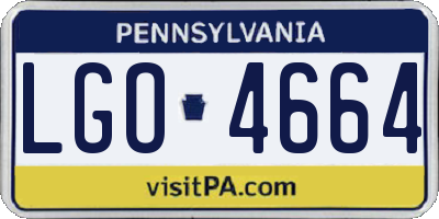 PA license plate LGO4664