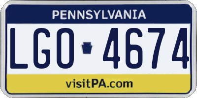 PA license plate LGO4674