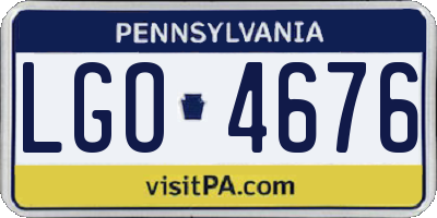 PA license plate LGO4676