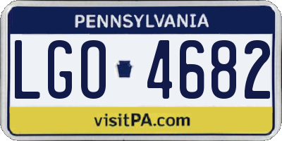 PA license plate LGO4682
