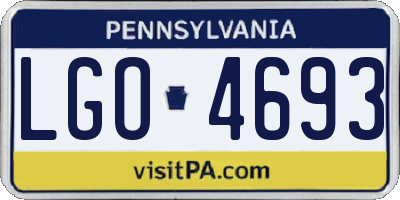 PA license plate LGO4693