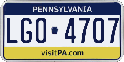 PA license plate LGO4707