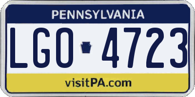 PA license plate LGO4723