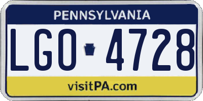 PA license plate LGO4728