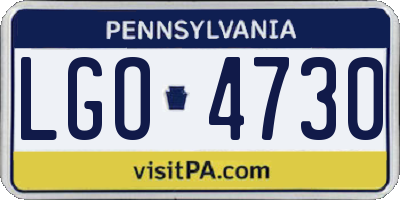 PA license plate LGO4730