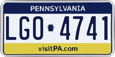 PA license plate LGO4741