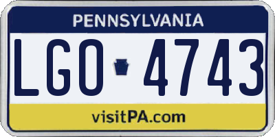 PA license plate LGO4743