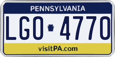 PA license plate LGO4770