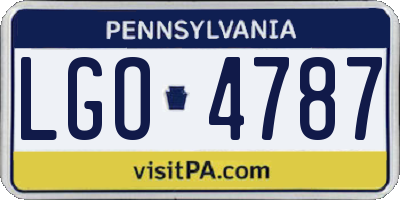 PA license plate LGO4787