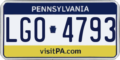 PA license plate LGO4793