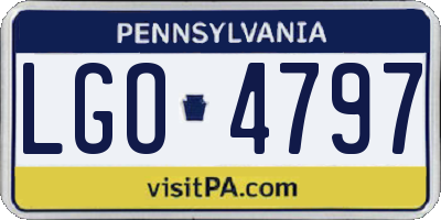 PA license plate LGO4797