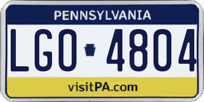 PA license plate LGO4804