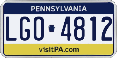 PA license plate LGO4812