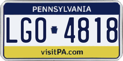PA license plate LGO4818