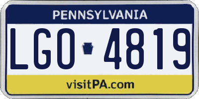 PA license plate LGO4819