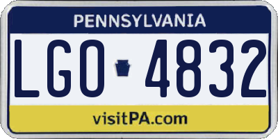 PA license plate LGO4832