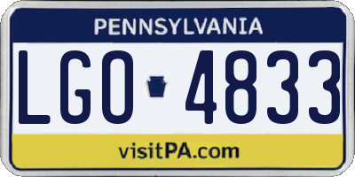 PA license plate LGO4833