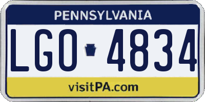 PA license plate LGO4834