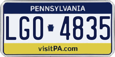 PA license plate LGO4835